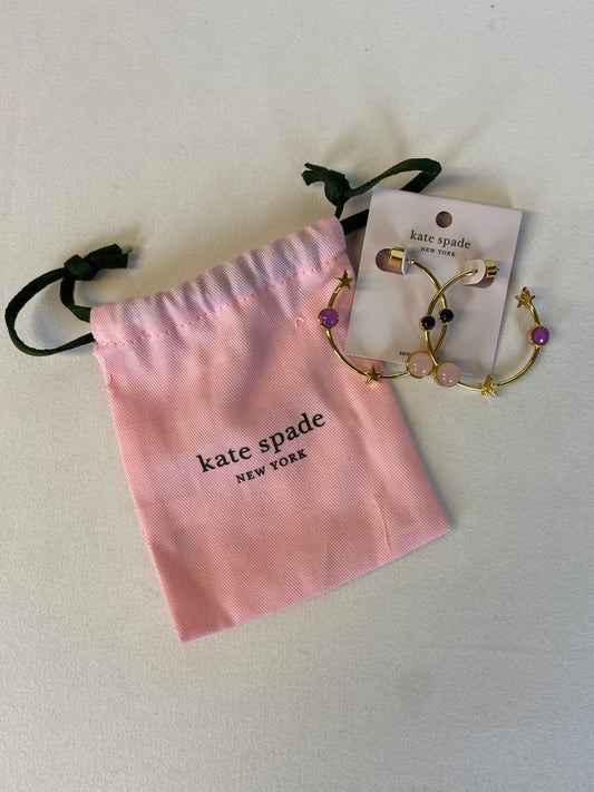 Kate Spade New York on the Rocks Goldtone NWT Pierced Hoop Earrings