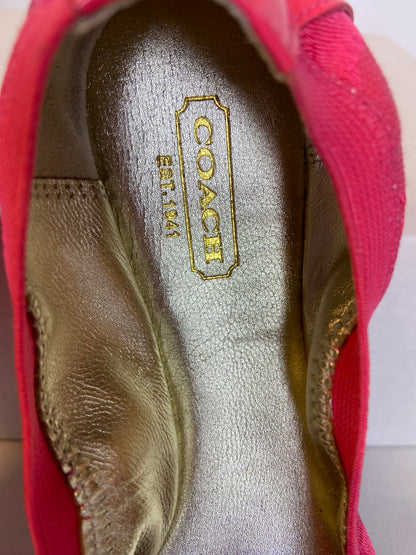Coach Size 6 1/2 Coral Pink Flats