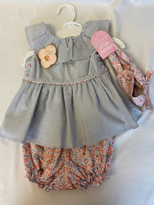 Gillian's Closet 12 Month Two-Piece Gray NWT Dress Shorts and Hair Bow