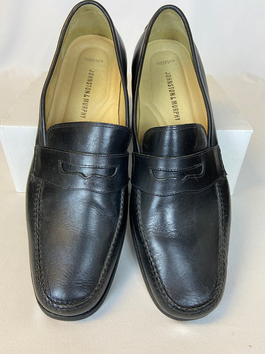 Johnston and Murphy Size 12 Black Slip On Loafers