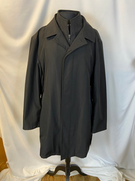 Jos. A. Banks Size 44 Short Black NWT Double Collar Raincoat