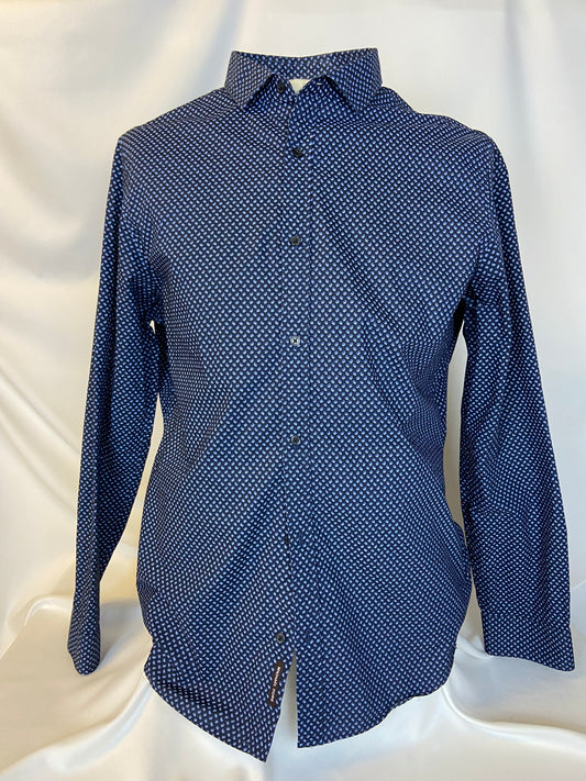Michael Kors XL Blue Long Sleeve Button Front Shirt