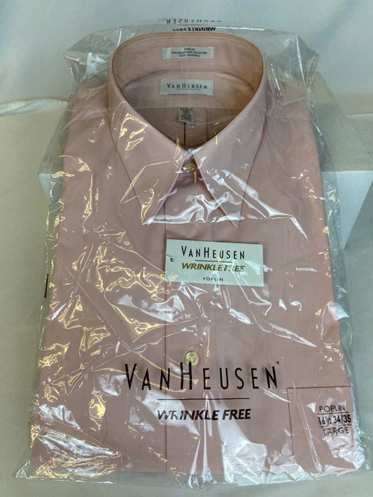 Van Heusen Pink 16 1/2 x 34/35 NWT Long Sleeve Button Front Shirt