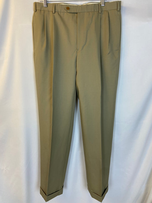 Brooks Brothers Size 36/32 Tan Pleated and Cuffed Dress Slacks NWT