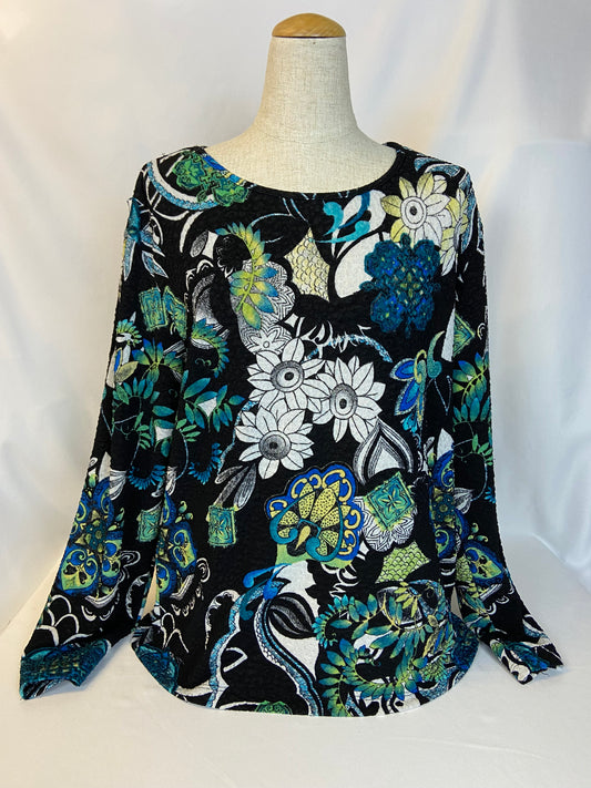 Chico's Size 3 Mixed Floral Print Tunic Top