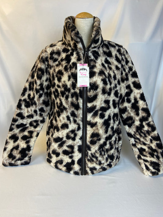 Member's Mark Size S Animal-Print Sherpa Fleece Jacket NWT