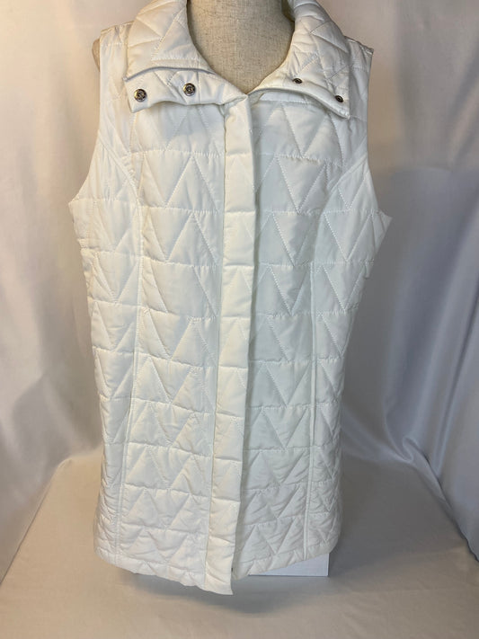Christopher & Banks Size L Ivory Quilted Puffer Vest
