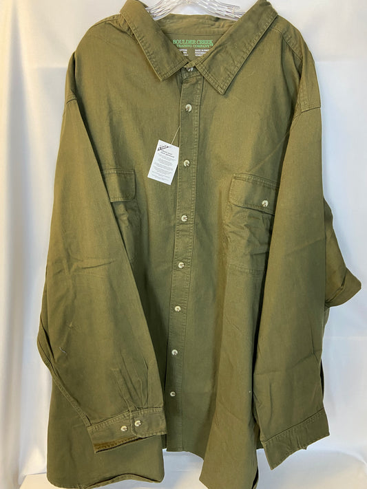 King Shirt Boulder Creek Green 7XL Big Button Down Long Sleeve Shirt NWT