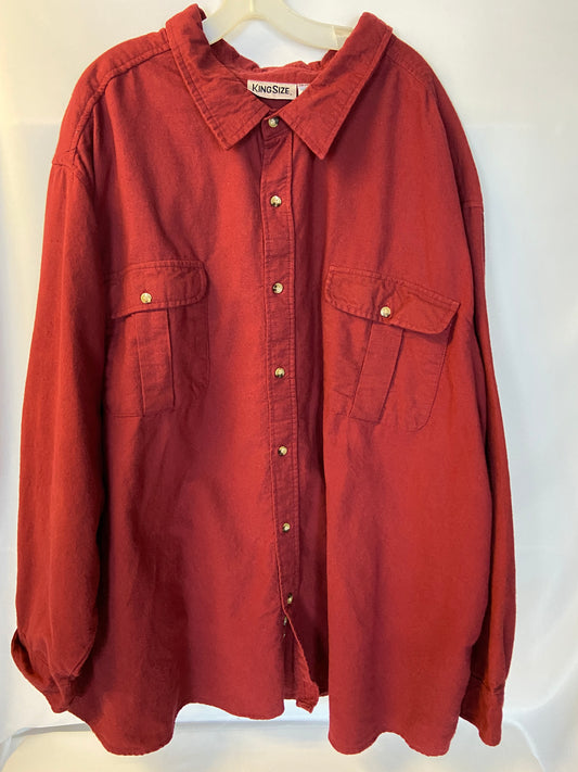 King Size 6 XL Red Long Sleeve Flannel NWOT Shirt