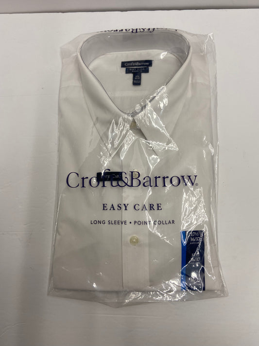Croft & Barrow 17 1/2  36/37 Classic Fit White Spread Collar Long Sleeve Shirt NWT