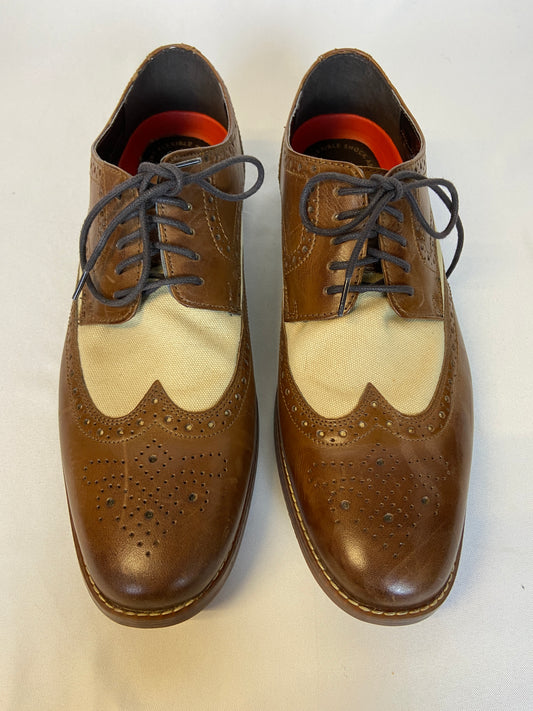 Rockport Size 10.5 Medium Brown Wing Tip Brogue Oxford Dress Shoes