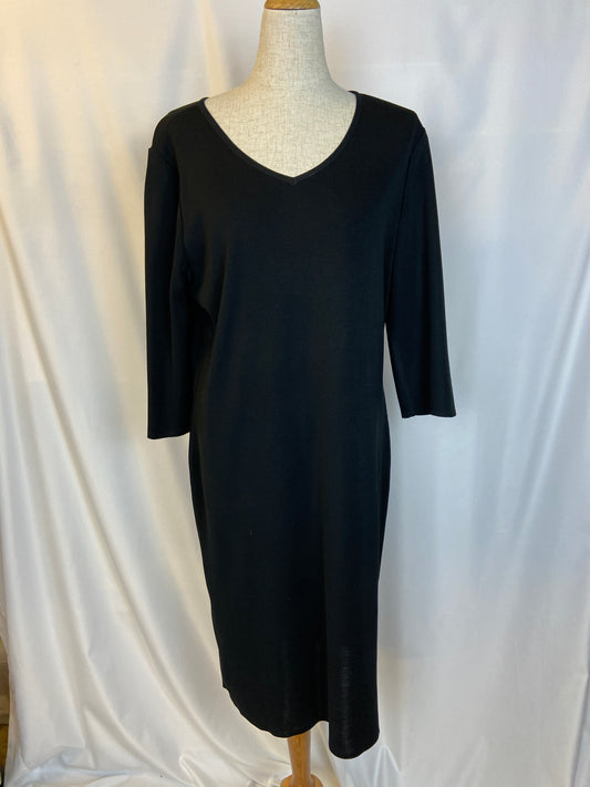 Ming Wang Size L Black Knit Dress