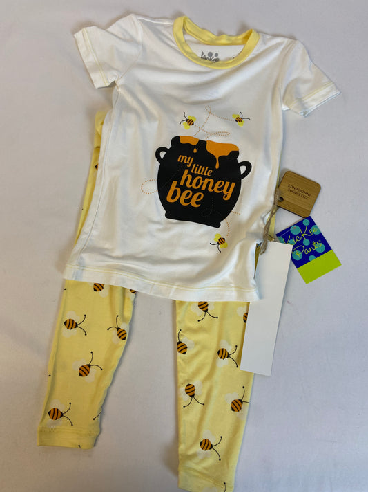 Kickee Kids Size 4T Yellow Sleepwear Set NWT