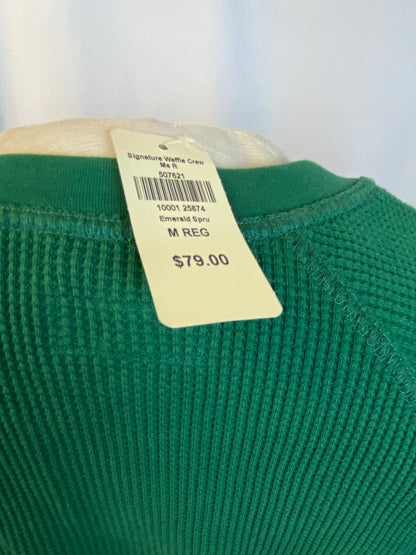 LL Bean Men's M Reg Slim Fit Emerald Green Sweater NWT