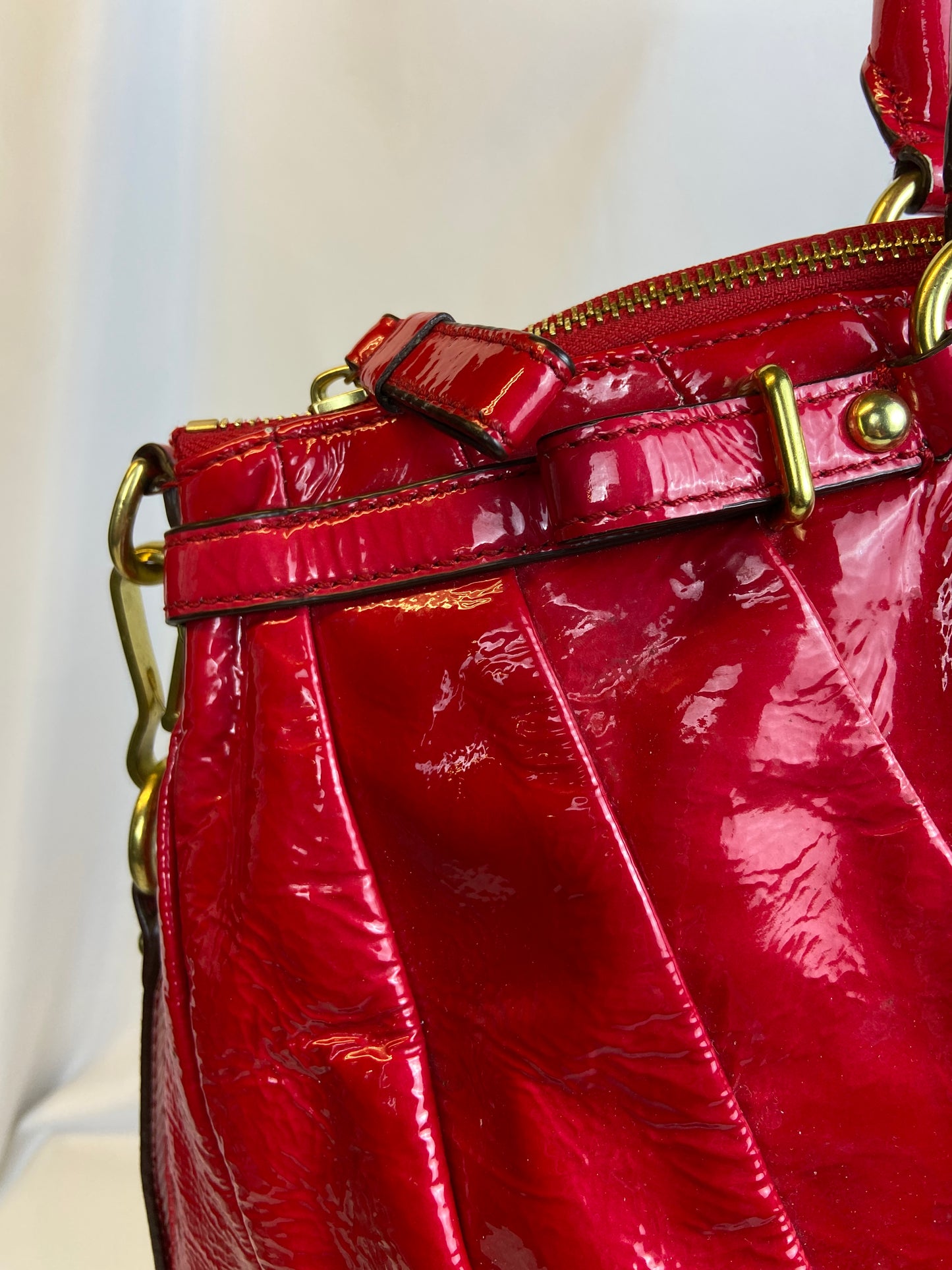 Coach Style 21299 Madison Lindsey Red Patent Handbag