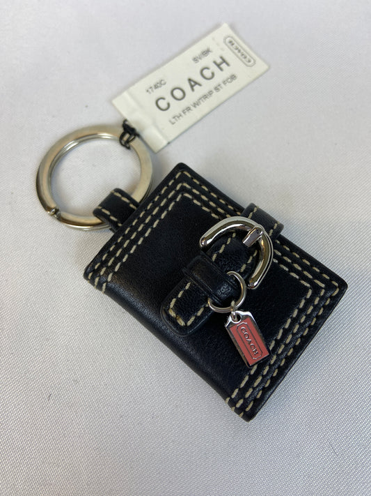 Coach Black Leather Vintage Photo Picture Holder Keychain NWT