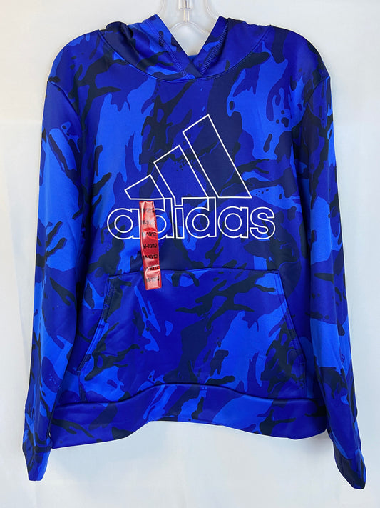 Adidas Size M Youth Blue and Black Athletic Sweatshirt NWT