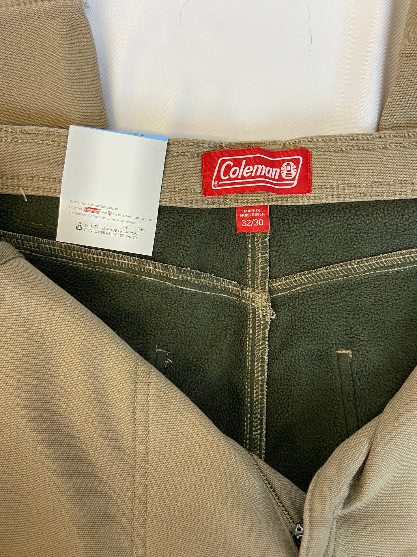 Coleman Size 32 x 30 Khaki Carpenter Pants NWT