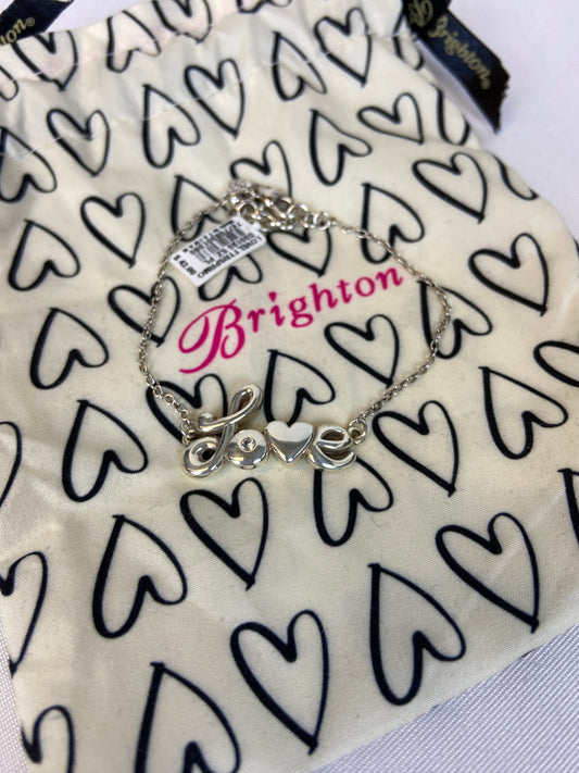 Brighton Love Script Silvertone Bracelet NWT