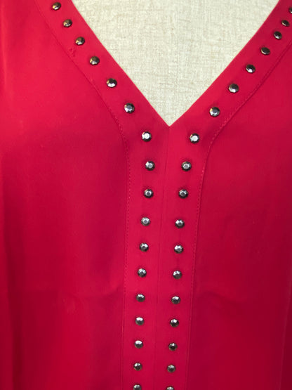 Maurices Size XX Large Red Studded Tunic Blouse NWT