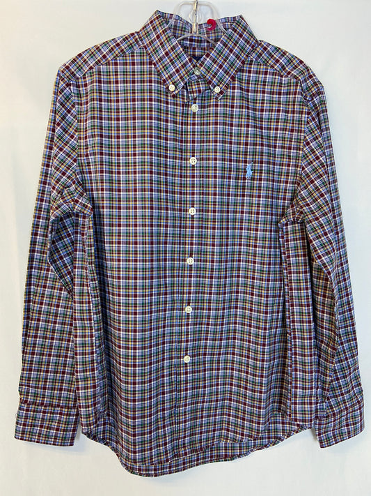 Ralph Lauren Size M Boy's Plaid Long-Sleeved Shirt