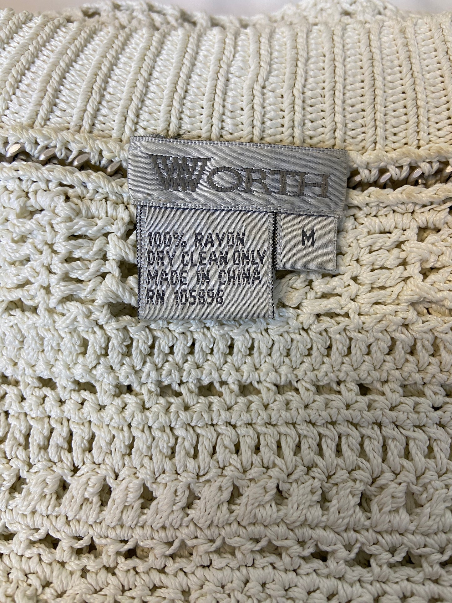 Worth Size Medium Ladies Ivory Pullover Sweater