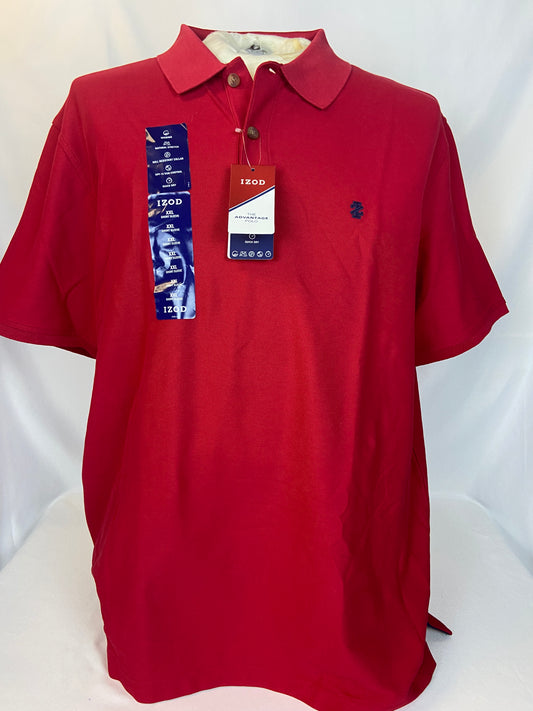 IZOD XXL Red Short Sleeve Polo Shirt NWT