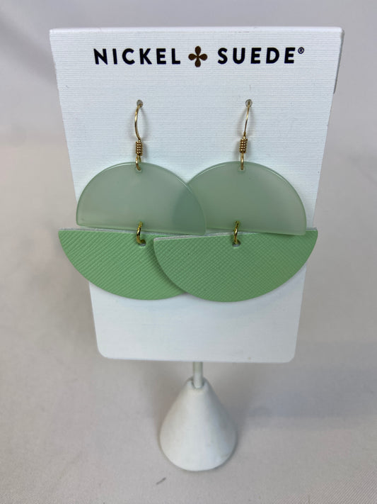 Nickel & Suede Mint Green Luna NWT Pierced Earrings