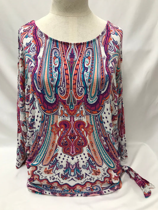 Chico's Size 3 Multicolor Paisley Long Sleeve Top