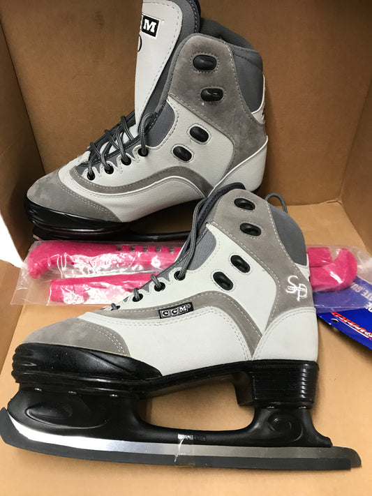 CCM 50 Gray Ice Skates Size 8