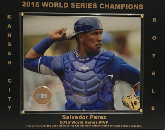 Salvador Perez 2015 World Series Champions Official 8 by 10 Photo Plaque