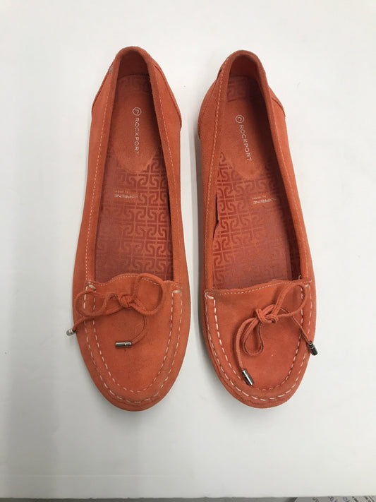 Rockport Size 10.5M Orange Suede Loafers