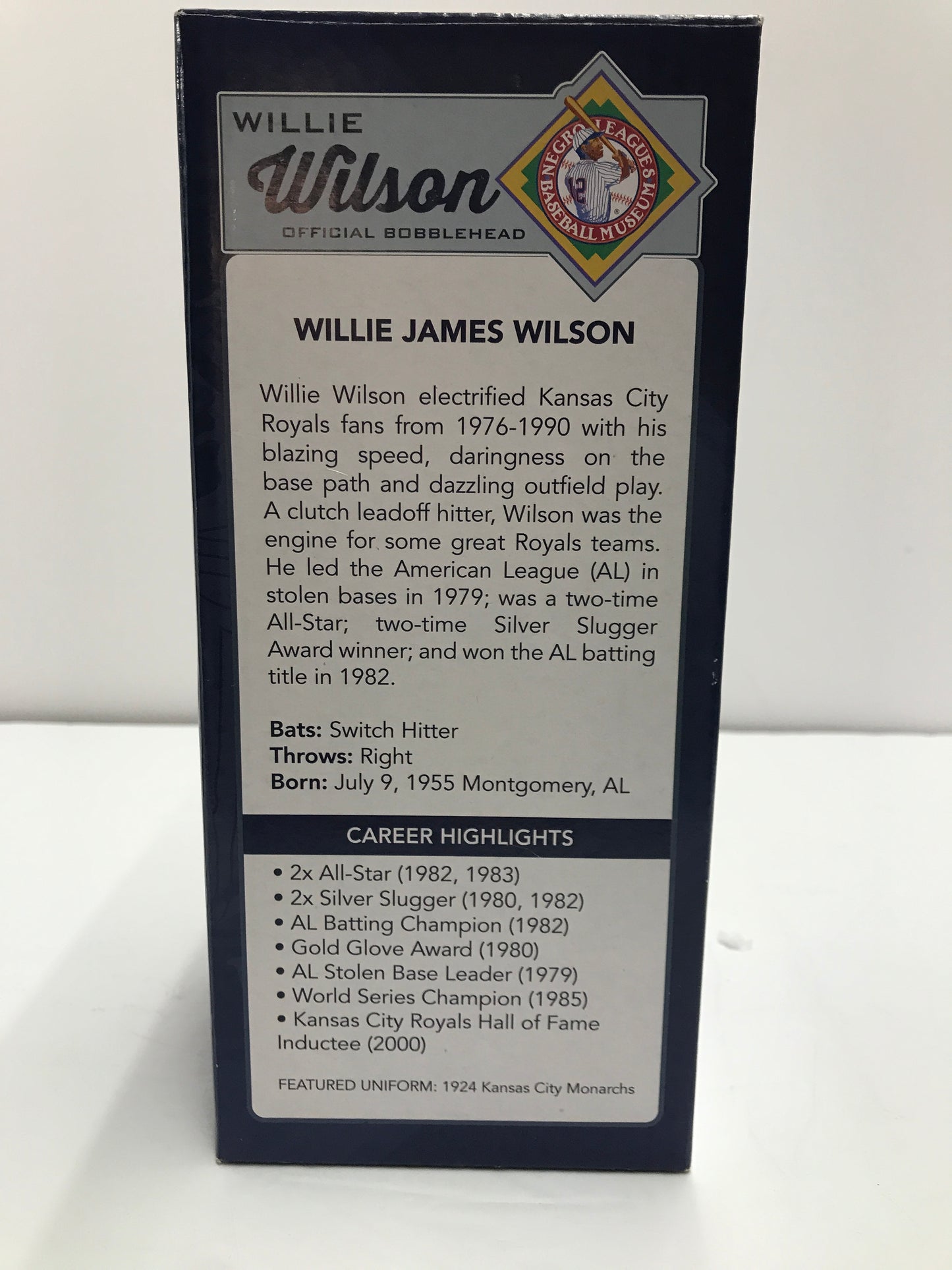 Willie Wilson Negro Leagues Baseball Museum Bobblehead Kansas City