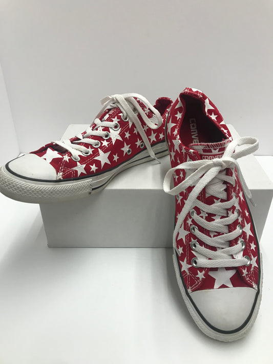 Converse All Star Mens 9 Red and White Low Top Sneakers
